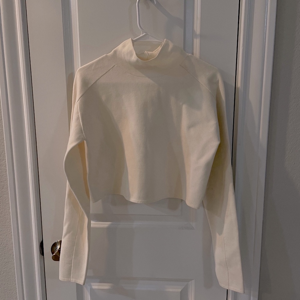 Helmut Lang mock neck long sleeve crop top